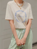 "Little Things" Circular Graphic Tee | Cream Minimalist Manifestation T-Shirt