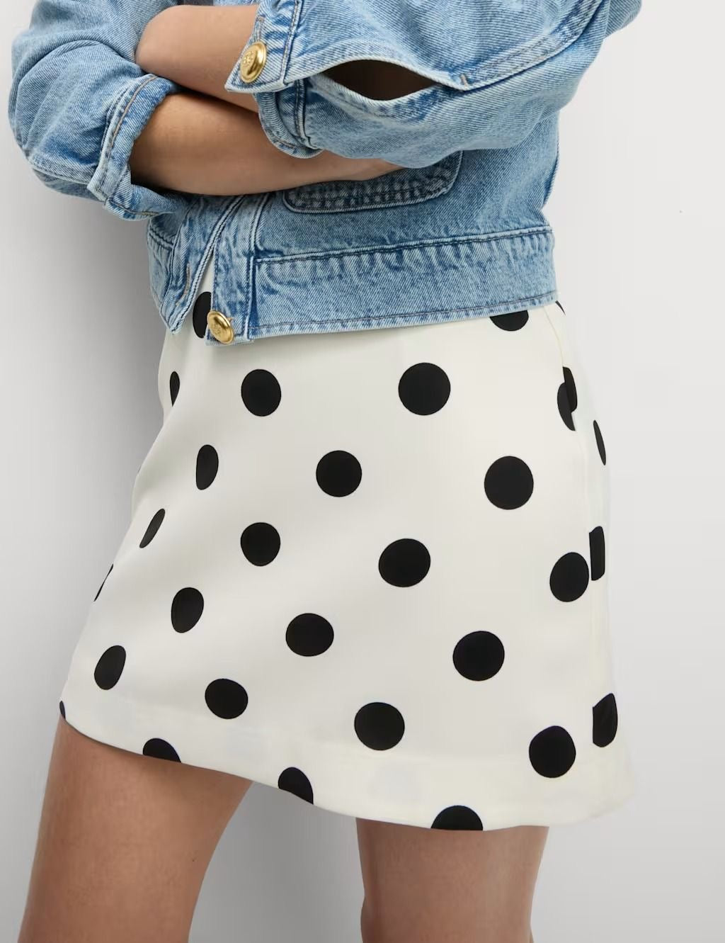 Retro Pop Large Polka Dot Mini Skirt