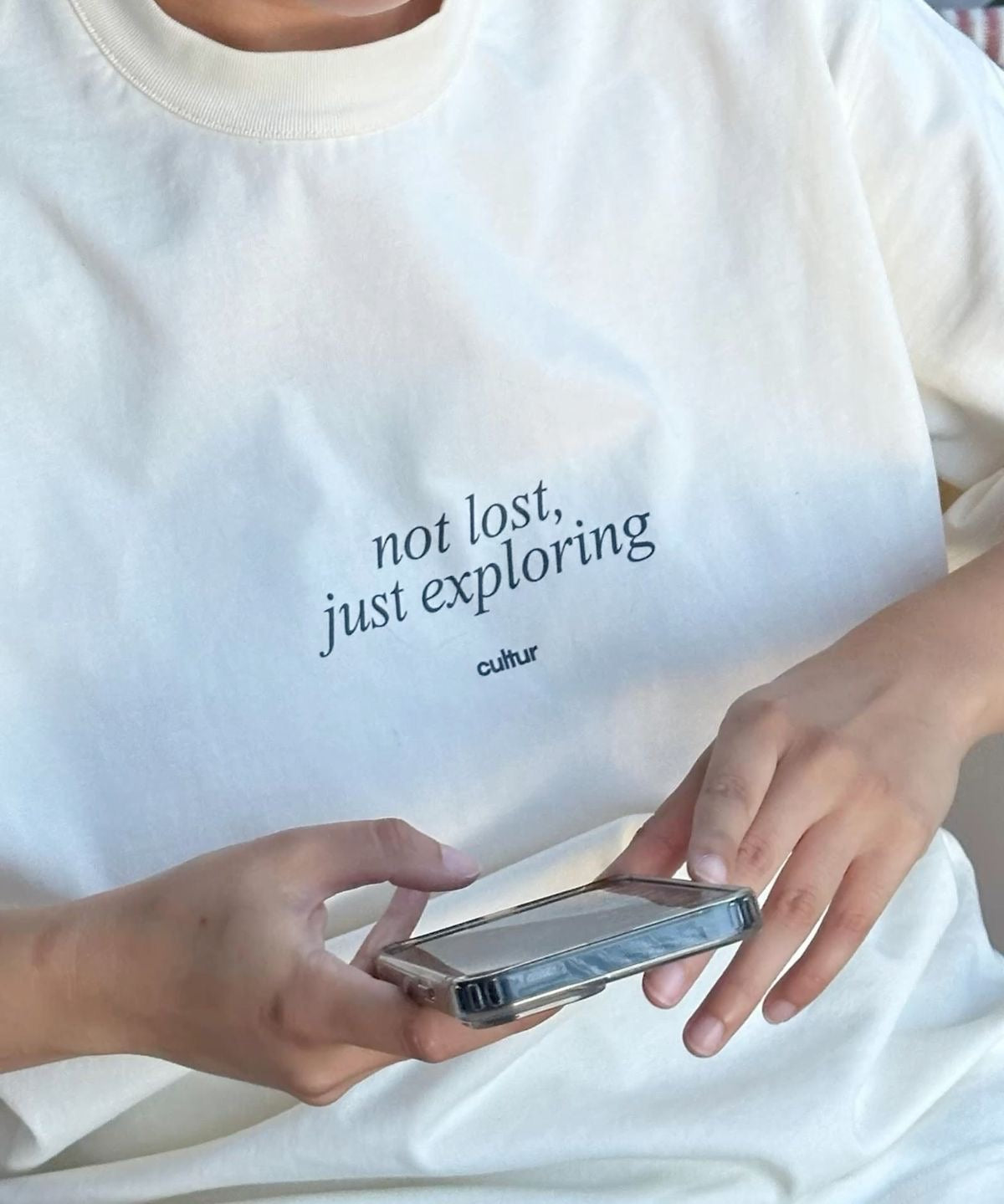 Not Lost, Just Exploring – Classic Minimal Tee