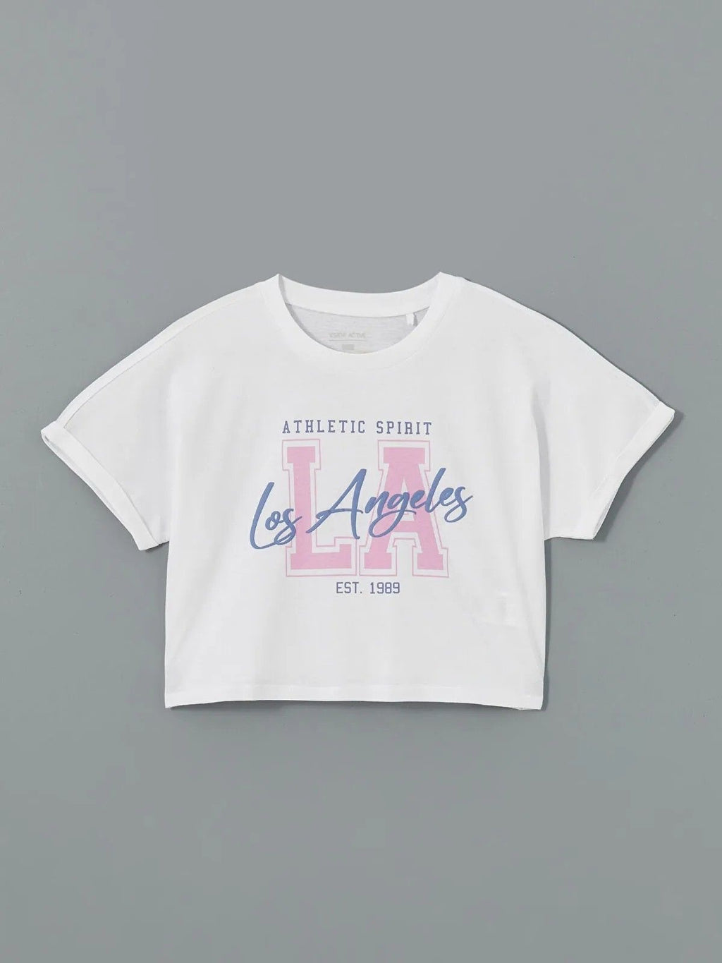 White "Los Angeles Athletic Spirit" Crop Top