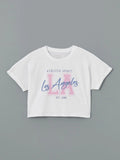 White "Los Angeles Athletic Spirit" Crop Top