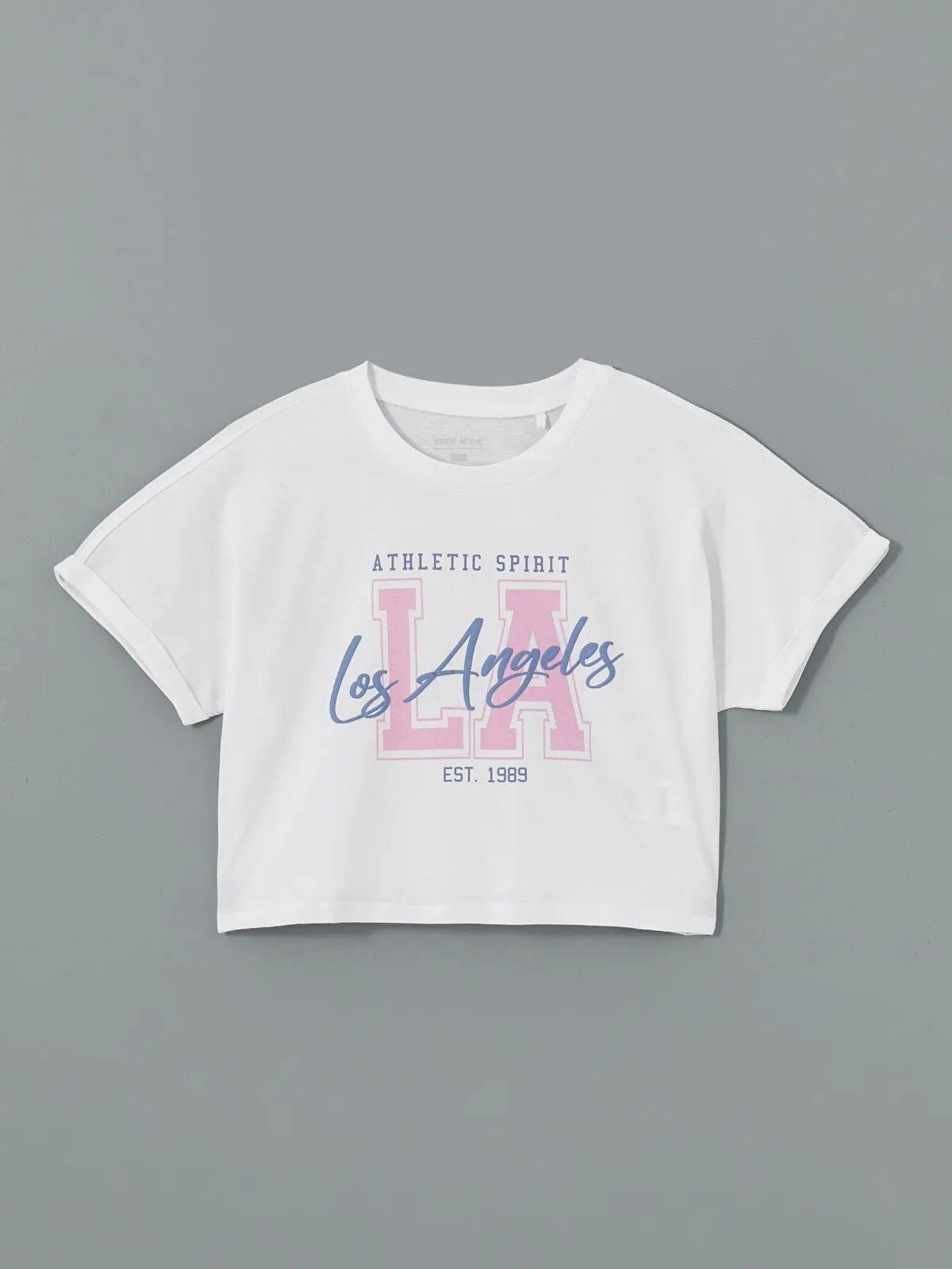 White "Los Angeles Athletic Spirit" Crop Top