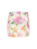 Blushing Bougainvillea Watercolor Mini Skirt